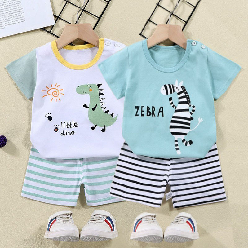 Baby Clothing For Summer - Kaus Katun + Celana Pendek Set