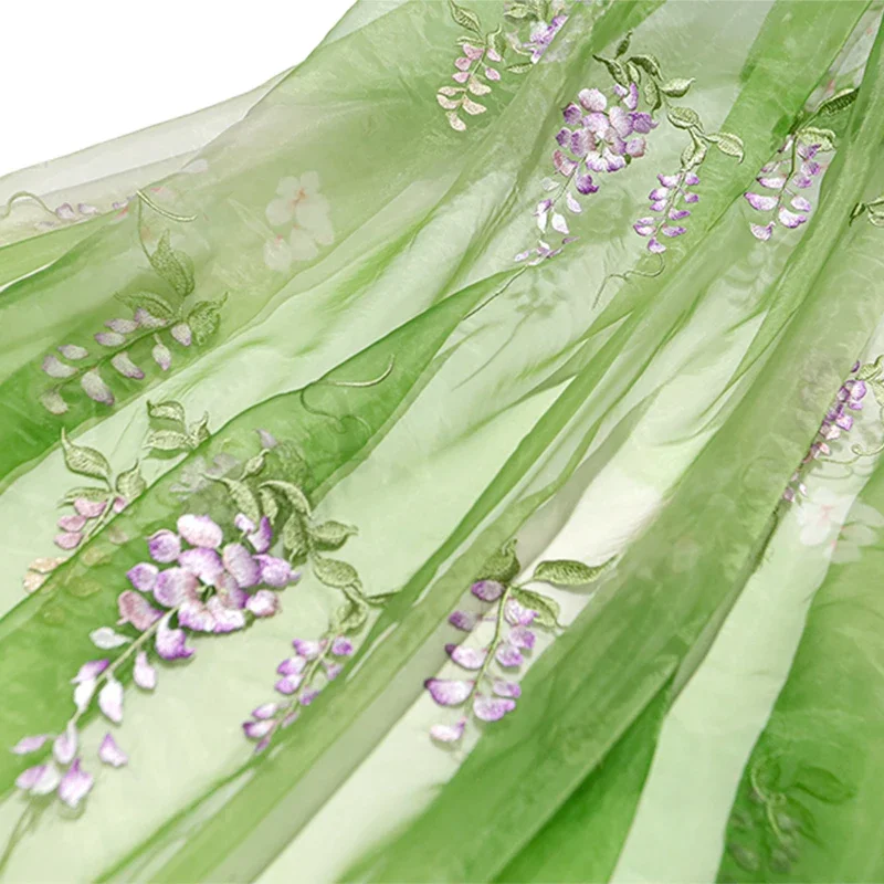 Baby Clothing Fabric - Kain bordir Wisteria DIY Hanfu kain