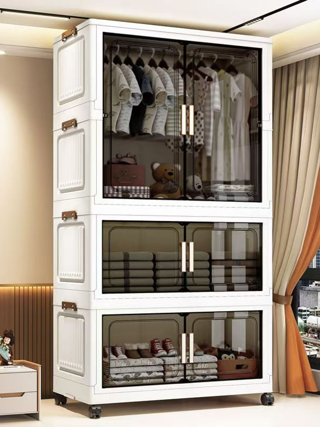 Lemari Penyimpanan Lipat Tebal - Baby Clothing Cupboard ulasan dan harga