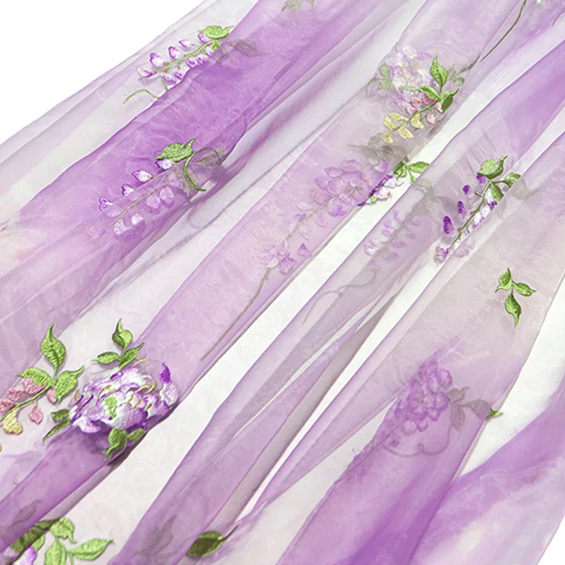 Kain bordir Wisteria DIY Hanfu - Baby Clothing Fabric ulasan dan harga